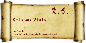 Kriston Viola névjegykártya
